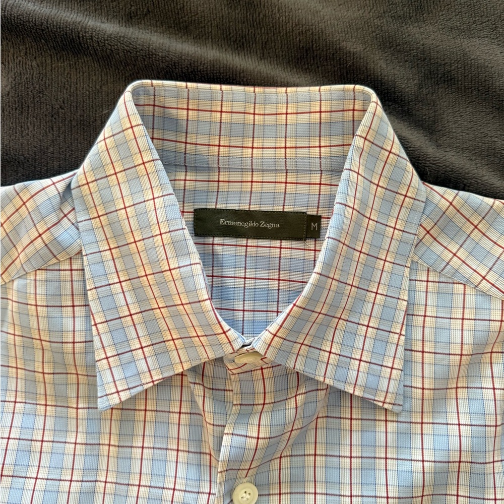 Ermenegildo Zegna Blue Casual Button Down Shirt